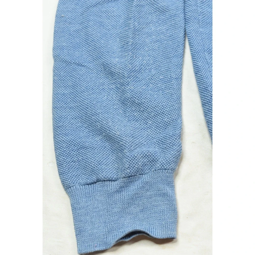 Polo Ralph Lauren 1/4 Zip Sweater Mens Medium Blue Wool Silk Cashmere Pullover